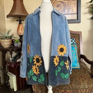 Small Suede Leather Sunflower Jacket